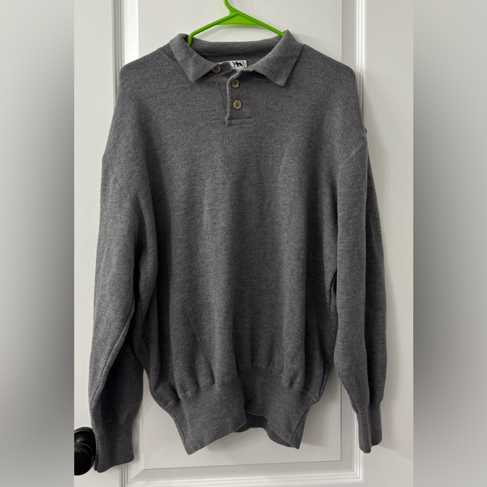I LEVRIERI Merino Wool Gray Collared Sweater - Picture 3 of 7